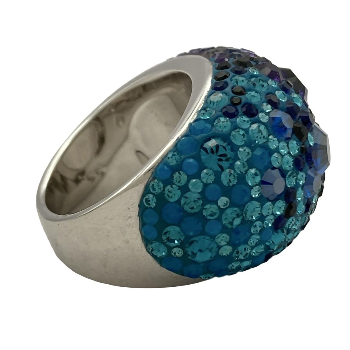 SWAROVSKI(スワロフスキー) リング 55美品 - シルバー×パープル×マルチ