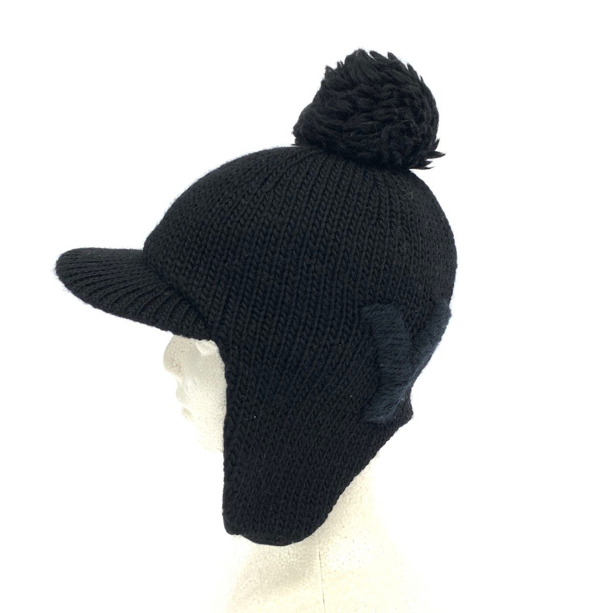 YOHJI YAMAMOTO ヨウジヤマモト ボンボンニット ロゴ刺繍 ブラック