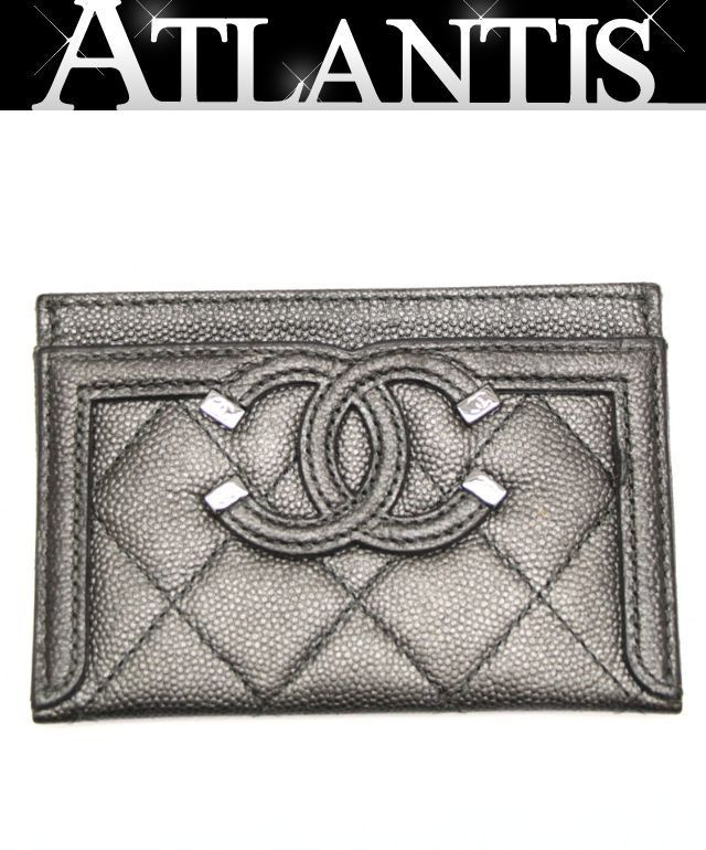 美品 シャネル CHANEL CCフィリグリー マトラッセ カードケース