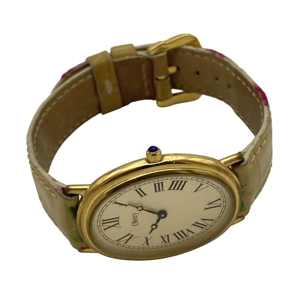 稼動品　obray オブレイ　ヴィンテージ　手巻き　　腕時計　ゴールドオーバル Obrey(オブレイ) 腕時計 - レディース ゴールド - メルカリ