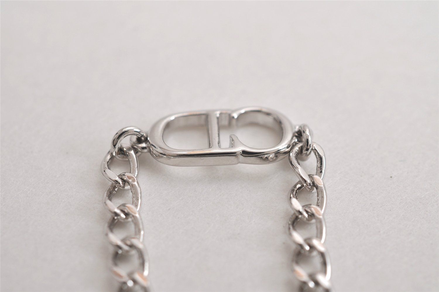 Christian Dior ディオール チェーン ブレスレット シルバー トーン CD