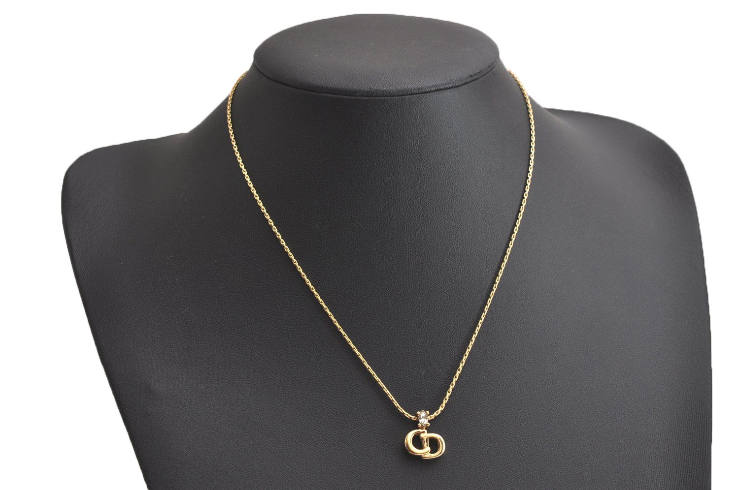 Christian Dior ディオール ゴールド トーン チェーン ラインストーン