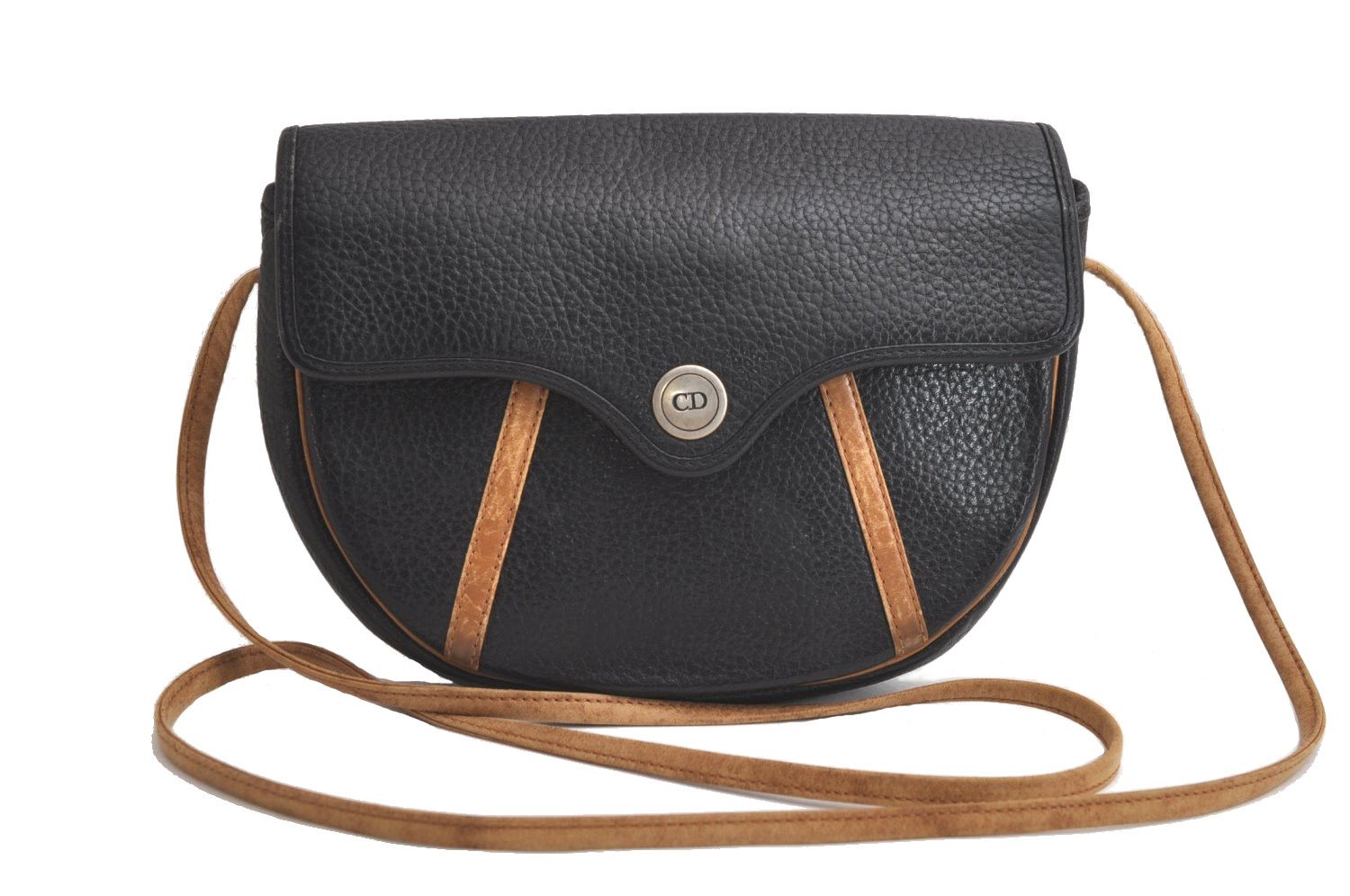 クリスチャンディオール ショルダーバッグ レザー ブラック ヴィンテージ ディオール ショルダーバッグ レザー ヴィンテージ レザー 黒