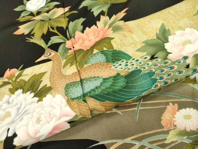 平和屋着物○豪華色留袖 鳳凰更紗花唐草文 金彩 正絹 逸品 未