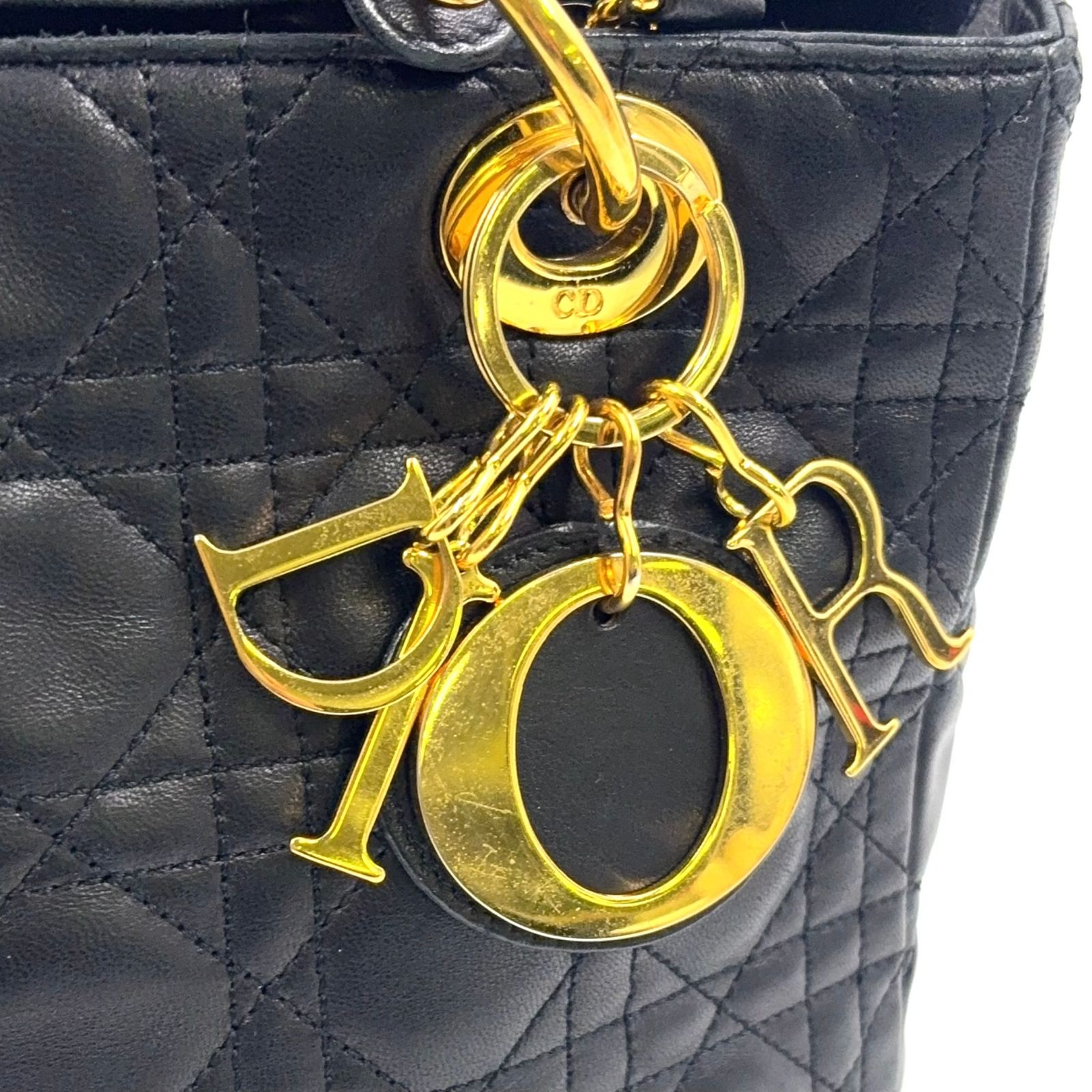 良品 Christian Dior レディディオール カナージュ オールレザー クリスチャンディオール レディディオール カナージュ レザー 2WAY