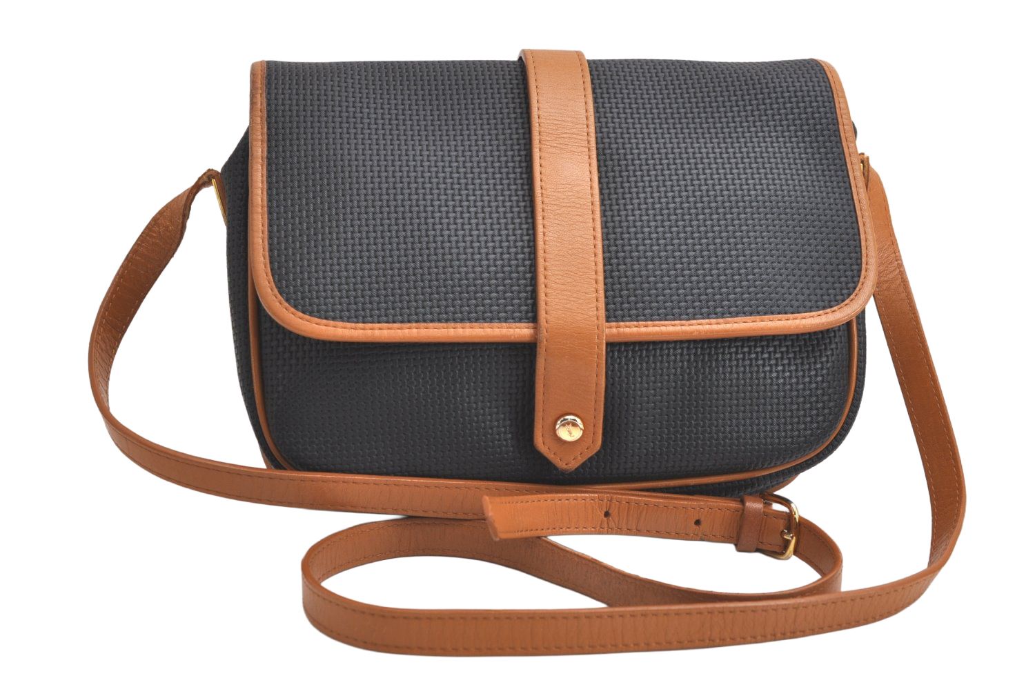 YVES SAINT LAURENT イヴサンローラン ショルダークロスボディーバッグ ピーブイシー レザー ブラック 4434N