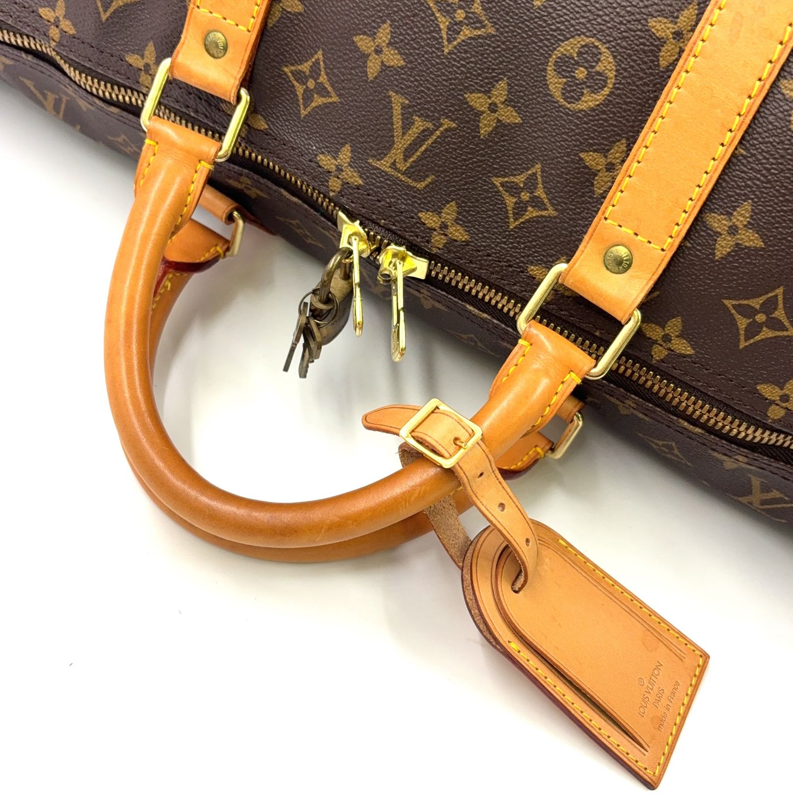 LOUIS VUITTON キーポル60 モノグラム モノグラム レザー×PVC ブラウン