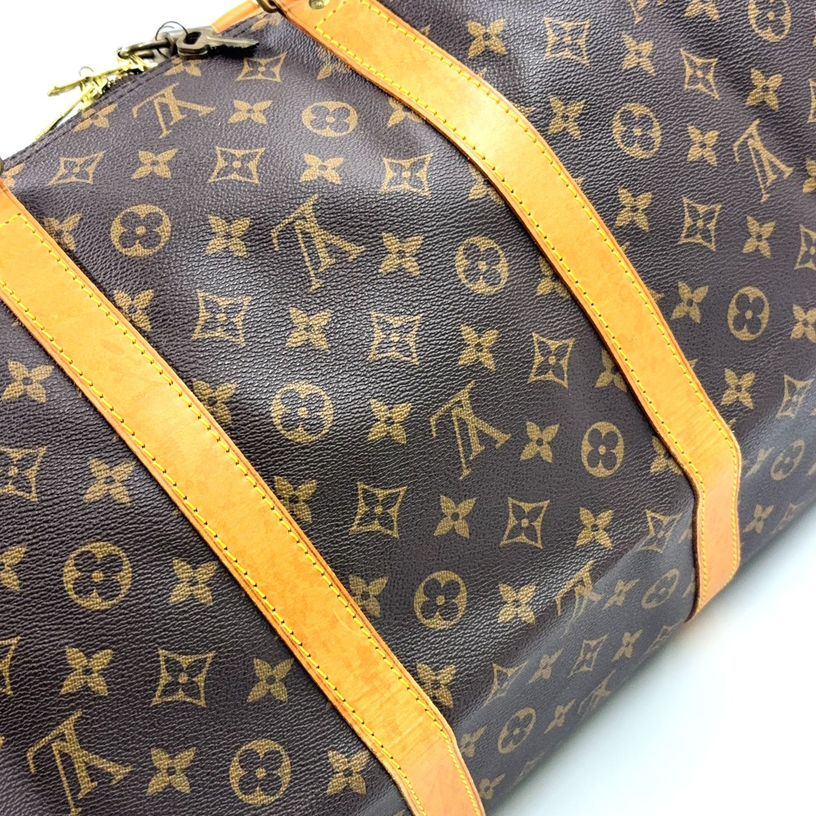 LOUIS VUITTON キーポル60 モノグラム モノグラム レザー×PVC ブラウン