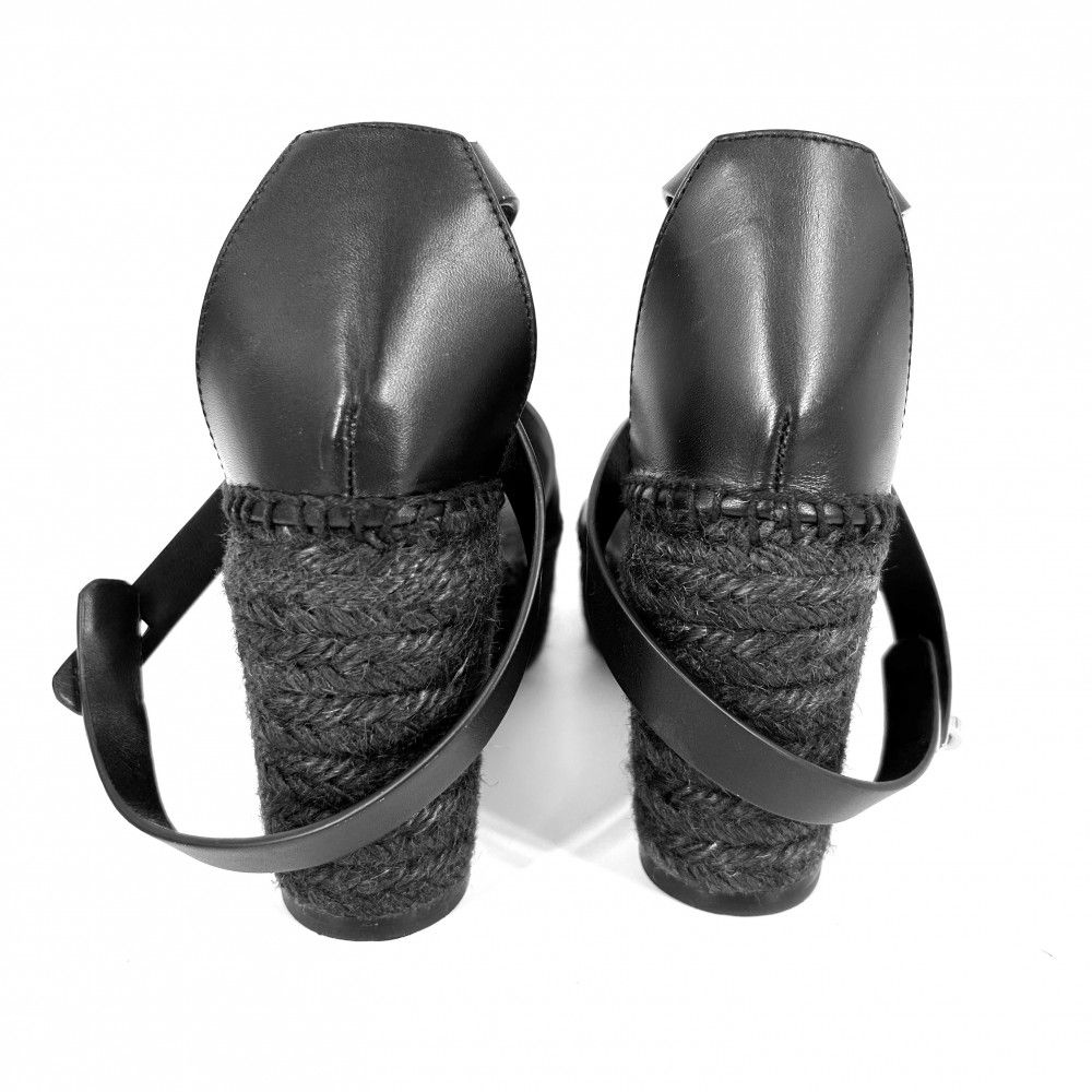 エルメス【極美品】37　サンダル　24cm　ブラック　ティボリ　エスパドリーユ エルメス【極美品】37 サンダル 24cm ブラック ティボリ