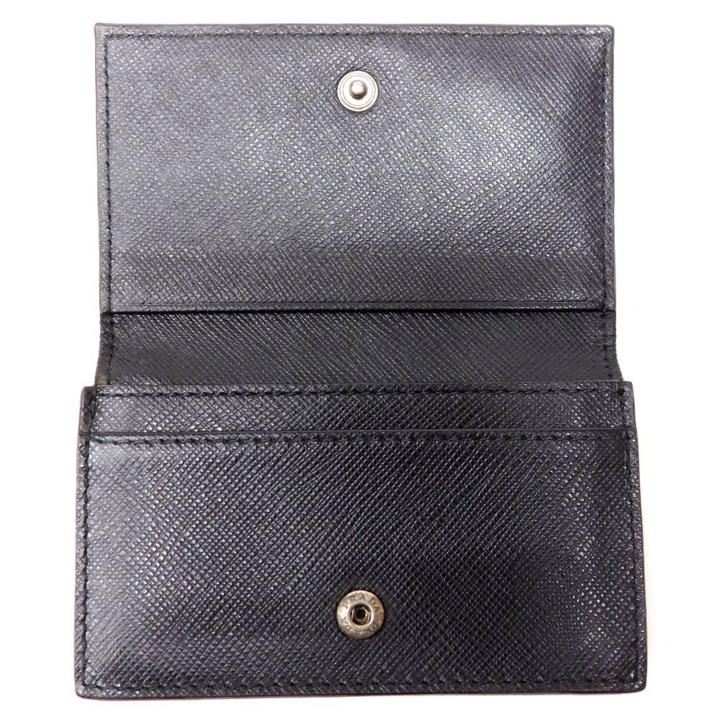 Hn611692 名刺入れ 配送 プラダ カードケース サフィアーノ ブラック