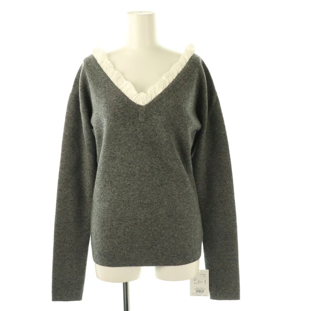 クラネ CLANE 25AW FRILL V NECK KNIT TOPS ニット セーター Vネック 2
