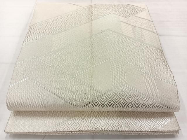 平和屋着物◎本綾佐賀錦 全通柄袋帯 吉祥文 銀糸 正絹 逸品 AABC8822uk