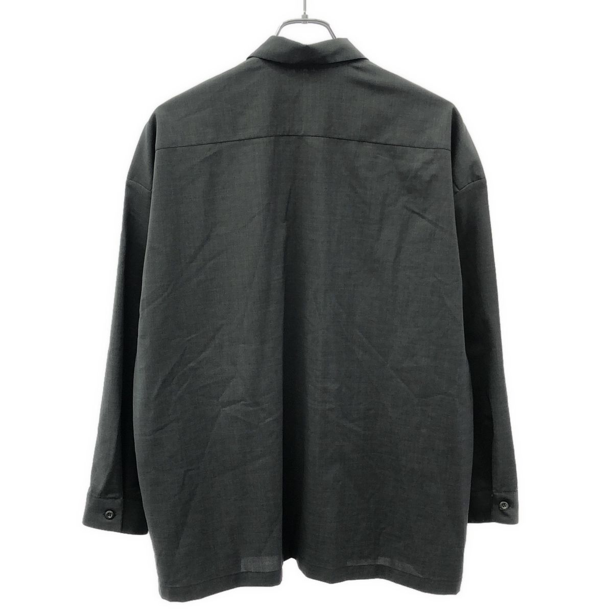 PRADA プラダ 21SS ウールジップアップシャツ SC540 1RII グレー M 