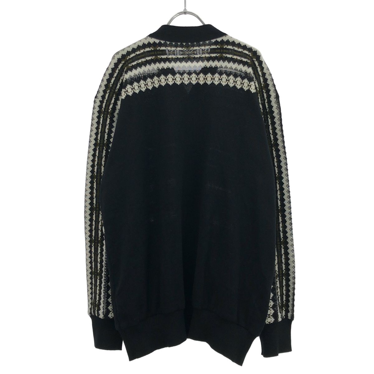 新品未使用 24SS Sacai カーディガン sacai サカイ 24SS patterned-intarsia Ribbed Cardigan カーディガン