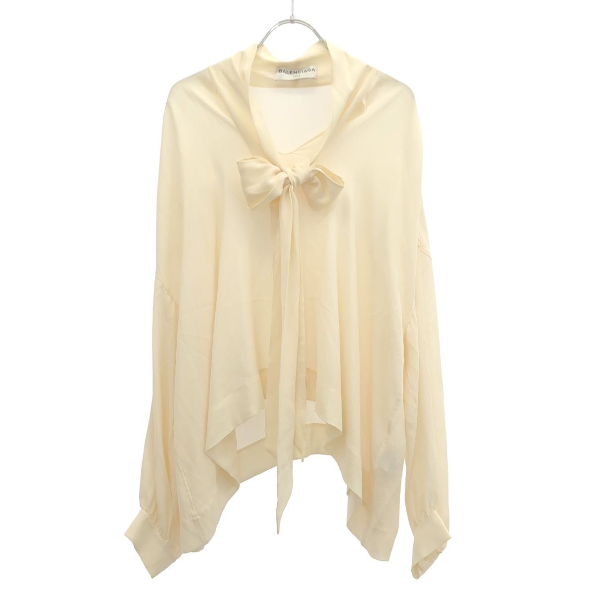 BALENCIAGA バレンシアガ シルクボウタイブラウスシャツ 482308 TFC92