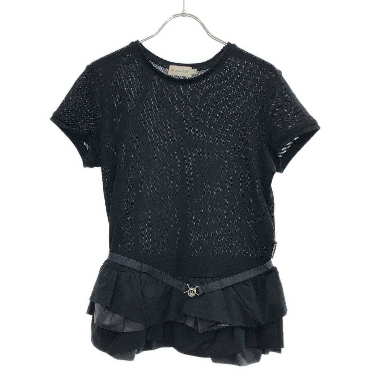 MONCLER モンクレール フリルTシャツ 131-093-80854-00 ブラック S MONCLER モンクレール フリルTシャツ 131-093-80854-00 ブラック S