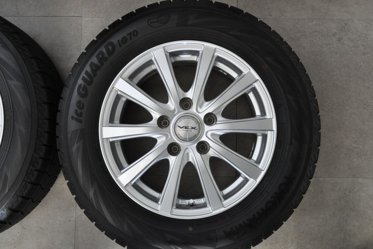 溝たっぷりバルミナ 15インチ セレナ ノア ヴォクシー エスクァイア バリ溝】VEX 15in 6J+45 PCD114.3 ヨコハマ アイスガードiG70 195