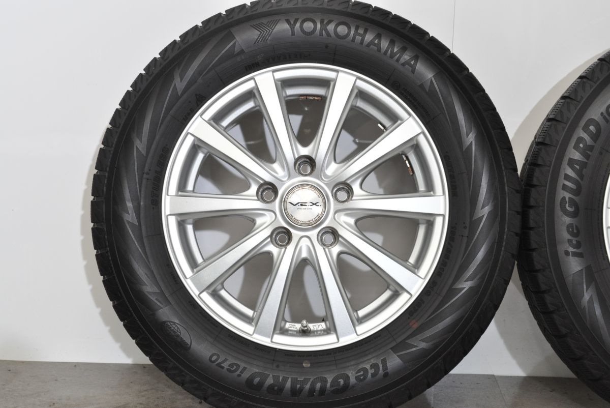 バリ溝】VEX 15in 6J+45 PCD114.3 ヨコハマ アイスガードiG70 195