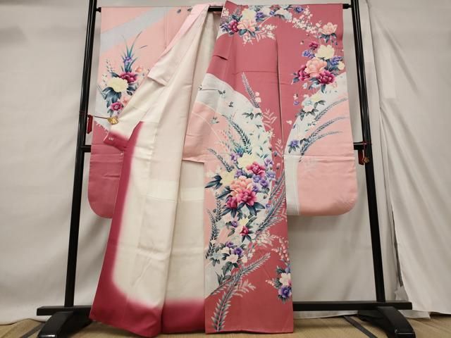 平和屋着物●豪華振袖　市松桜文　金彩　ロング丈　正絹　逸品　AABD3928ph 平和屋着物○豪華振袖 市松桜文 金彩 ロング丈 正絹 逸品 AABD3928ph 楽天