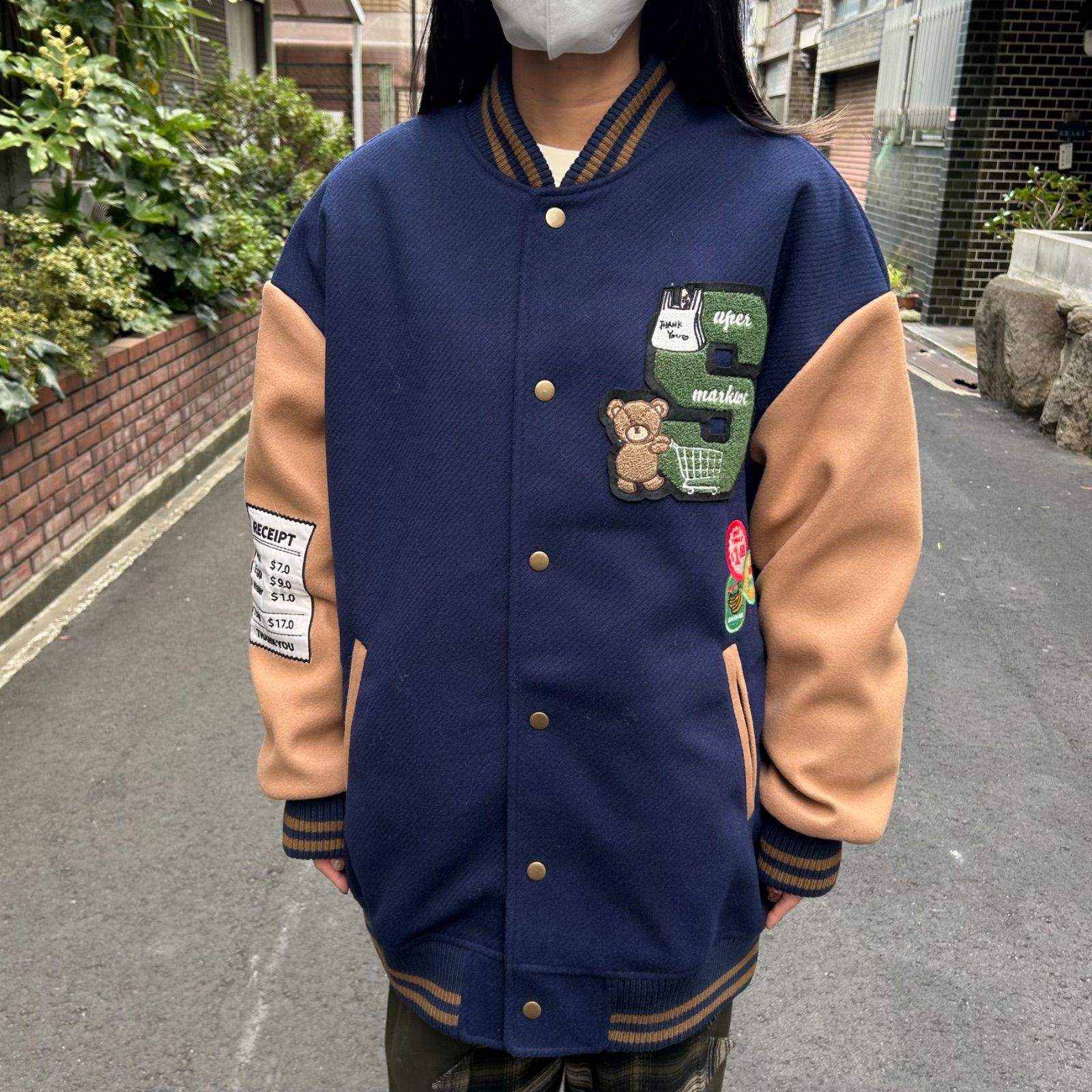 MUVEIL ファー素材 スタジャン ブラウン ファージャケット ブラウン