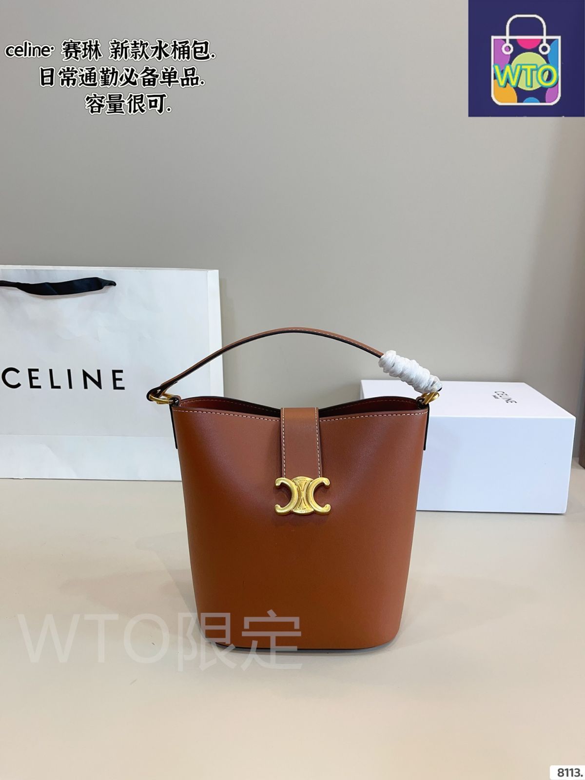 今日特価】CELINE Triomphe Bucket Bag セリーヌ トリオンフ バケット