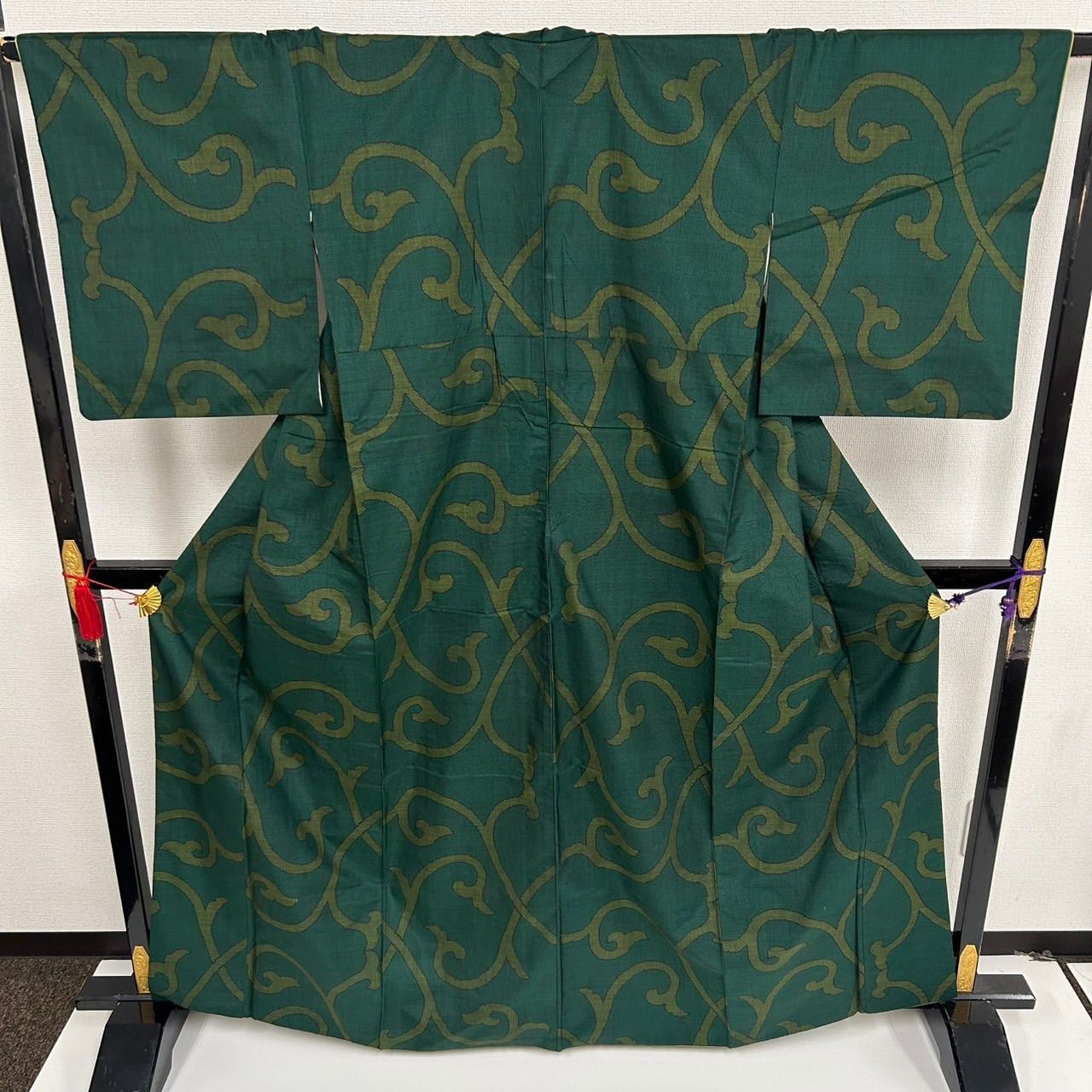 本場大島紬 色大島 一元式 裄66 唐草模様 正絹 着物 MK-1376 - メルカリ