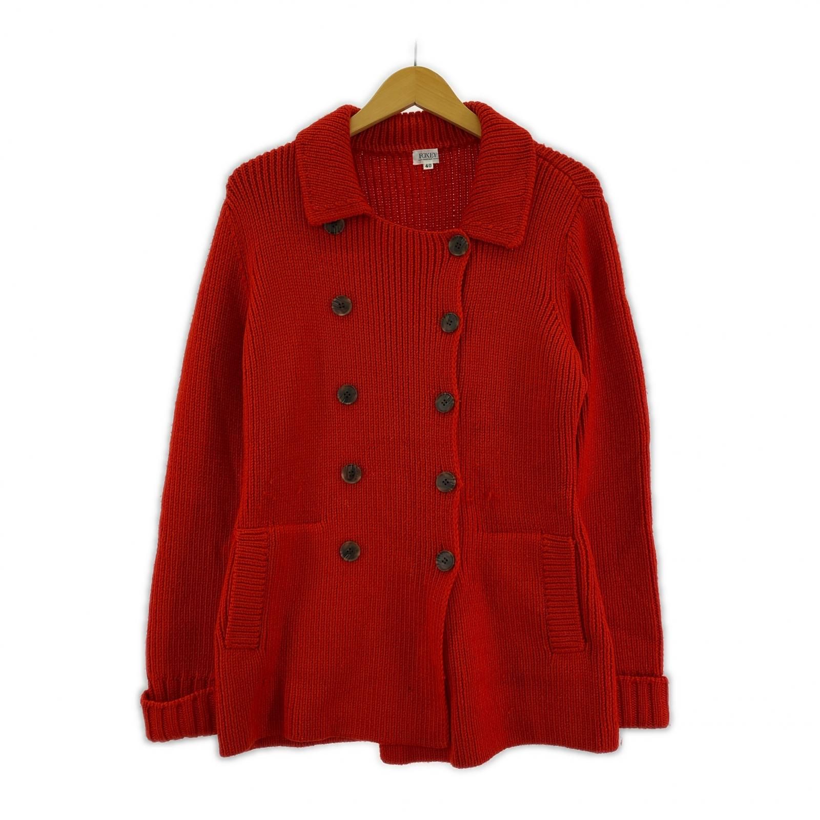 フォクシー ニット ジャケット サイズ40 FOXEY BOUTIQUE フォクシー ブティック ニットジャケット size40/レッド