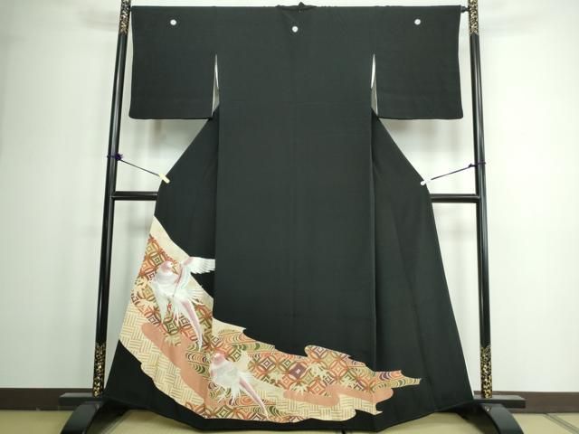 平和屋着物□豪華黒留袖 エ霞鳳凰笹文 金銀糸 正絹 逸品 DAAZ1340qa