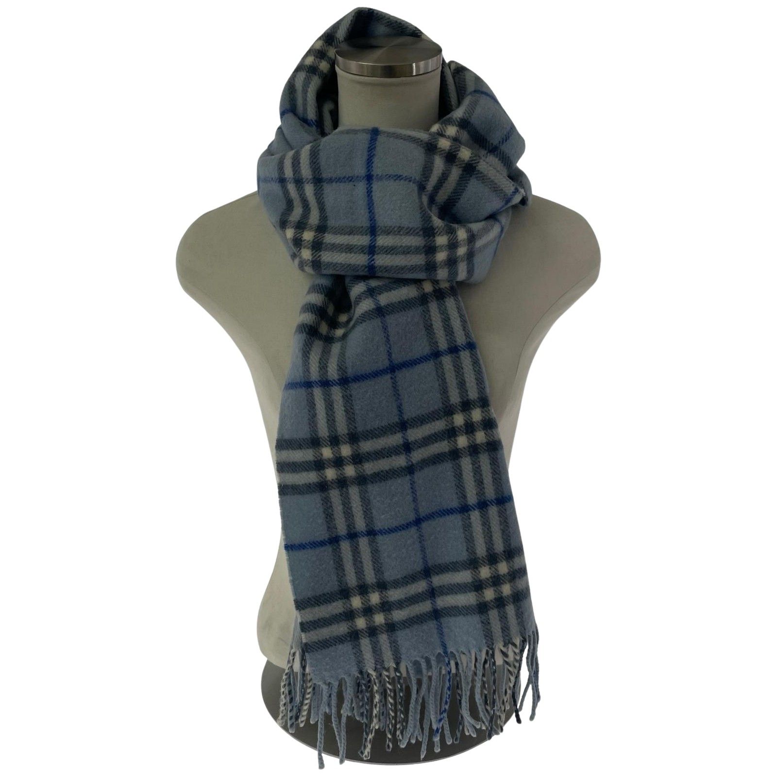 BURBERRY マフラー 新品未使用 水色 未使用品暖かいBURBERRY チェック