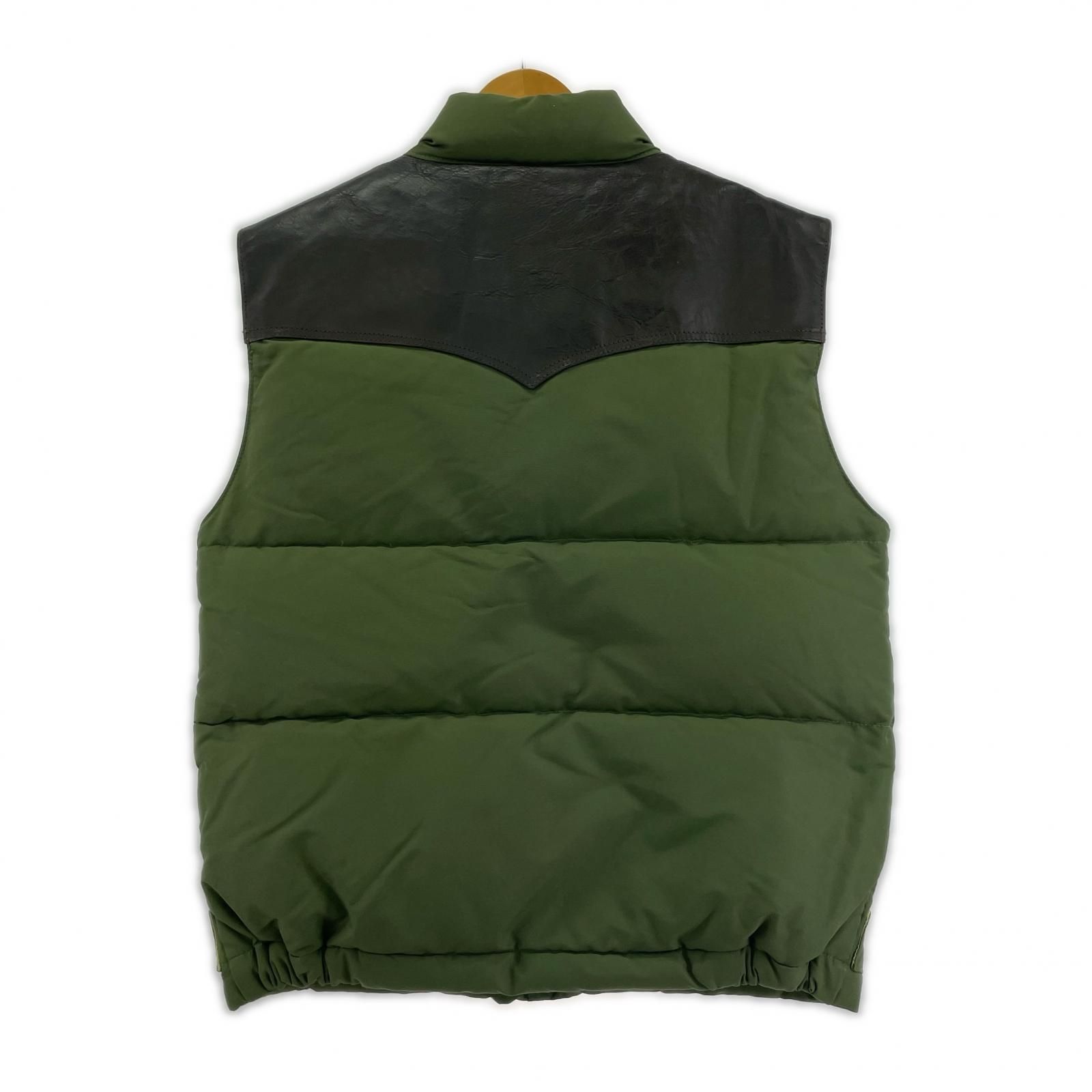 REAL McCOY'S リアルマッコイズ レザー切替ベスト size36/グリーン