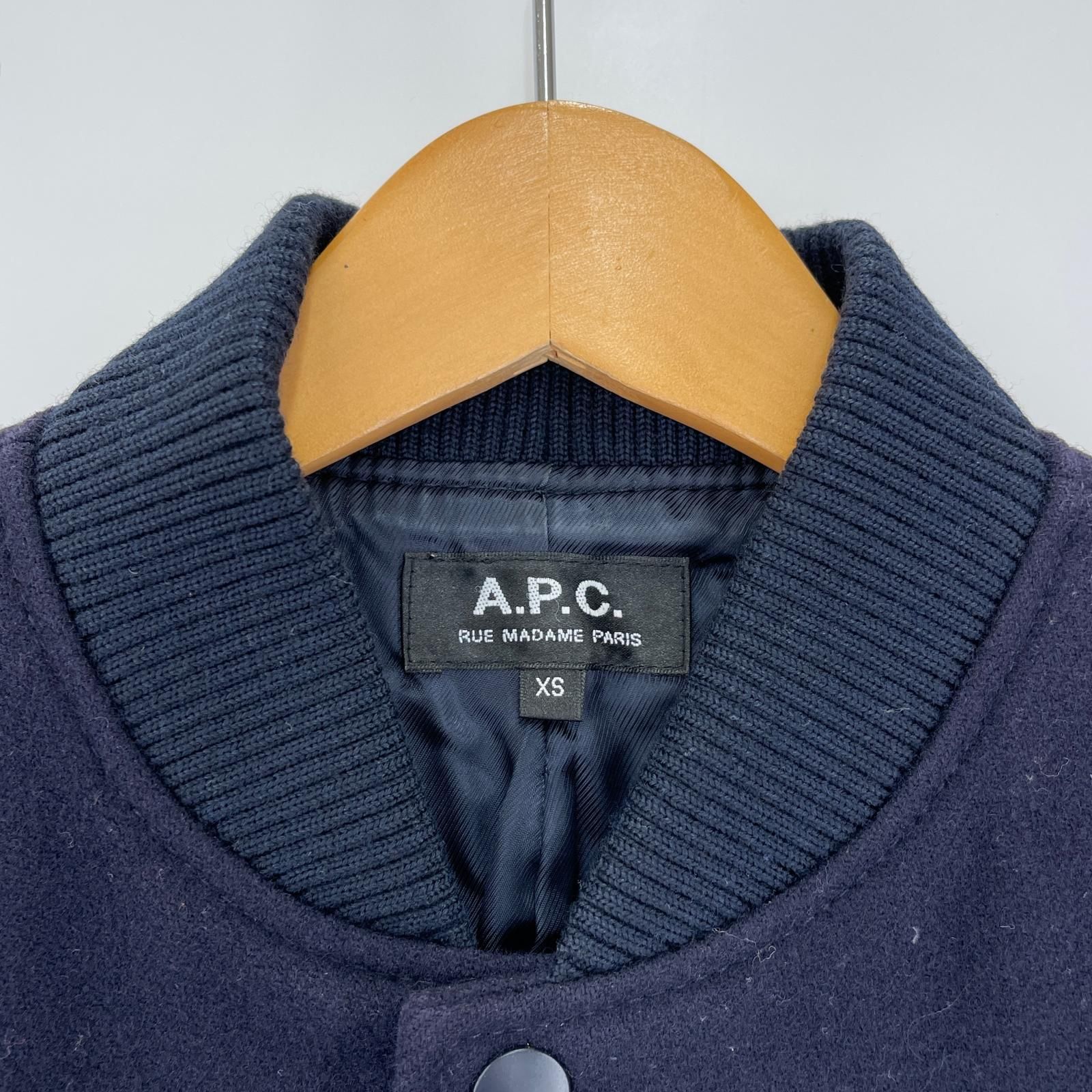 A.P.C. スタジャン Sサイズ A.P.C. アーペーセー レザー ウールスタジャン sizeXS/ネイビー - メルカリ