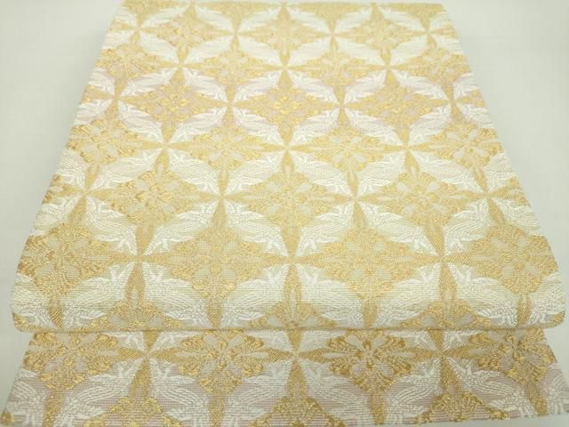 平和屋着物○六通柄袋帯 唐織 七宝鳳凰花文 金糸 正絹 逸品 DAAZ0767ps