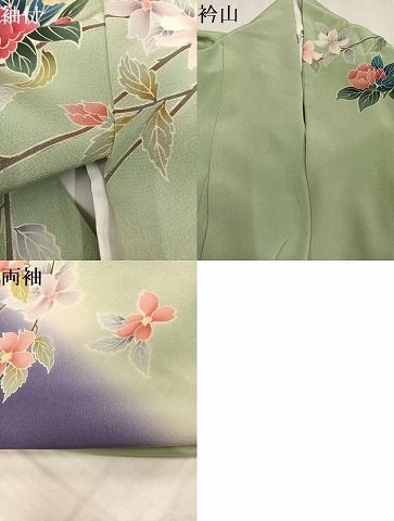 平和屋着物○豪華振袖 友禅 草花文 暈し染め 正絹 逸品 AABD6035ph