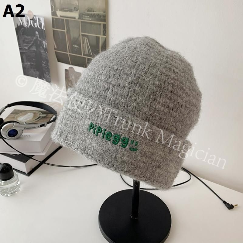 新品未使用白い毛糸の帽子女日系トップ100ニットニット帽秋冬韓国版