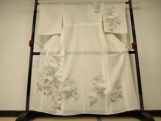 平和屋着物＊夏物 訪問着 絽 草花文 暈し染め 正絹 逸品 AABD4555jd