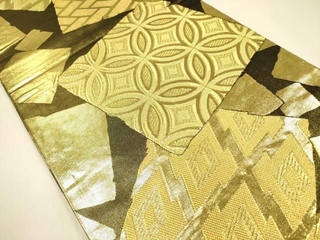 平和屋着物○西陣 川島織物 丸帯 色紙吉祥文 金糸 三越扱い 正絹 逸品