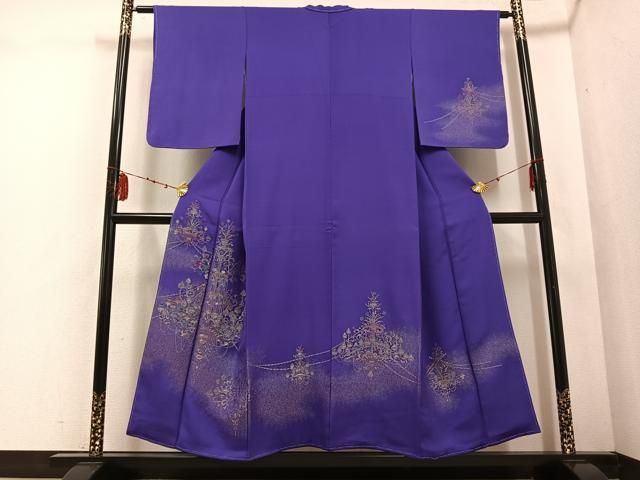 平和屋着物●訪問着　寿光織　花唐草文　金銀糸　正絹　逸品　未使用　AABD6558ph 平和屋着物○訪問着 寿光織 花唐草文 金銀糸 正絹 逸品 未