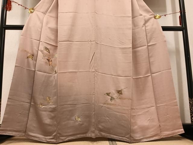 平和屋着物○訪問着 螺鈿 銀杏 暈し染め 金彩 鈴乃屋扱い 正絹 逸品