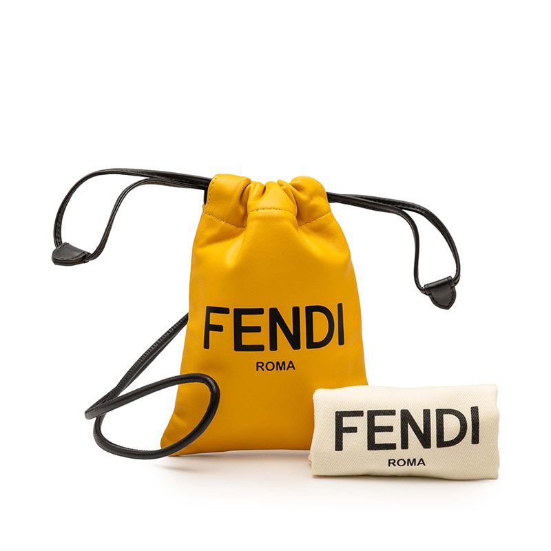 フェンディ ロゴ フォンポーチ 7AR898 イエロー レザー レディース FENDI 【中古】 フェンディ ロゴ フォンポーチ 7AR898 イエロー レザー レディース