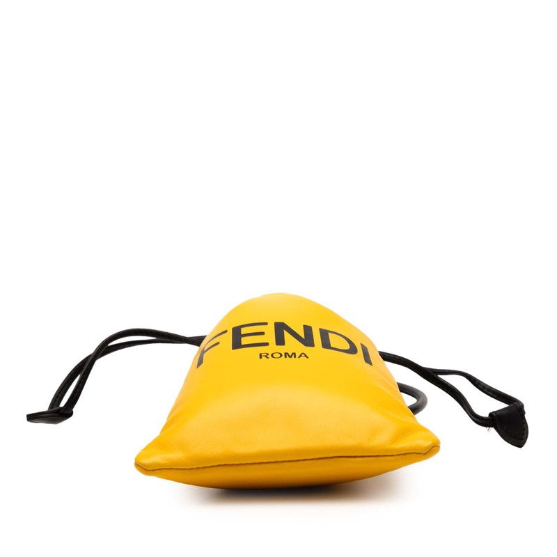 フェンディ ロゴ フォンポーチ 7AR898 イエロー レザー レディース