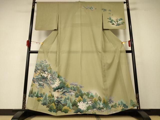 平和屋着物＊夏物　訪問着　絽　風神雷神　暈し染め　金彩　正絹　逸品　AABD3367jd 平和屋着物＊夏物 訪問着 絽 風神雷神 暈し染め 金彩 正絹 逸品