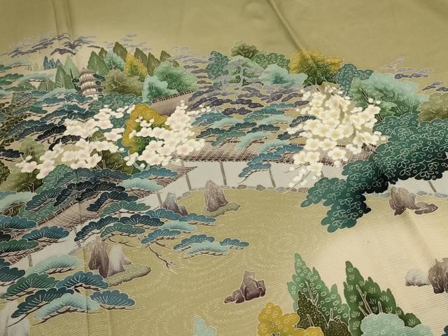 平和屋着物*夏物 訪問着 友禅 絽 風景文 暈し染め 正絹 逸品 平和屋着物*夏物 訪問着 友禅 絽 風景文 暈し染め 正絹 逸品