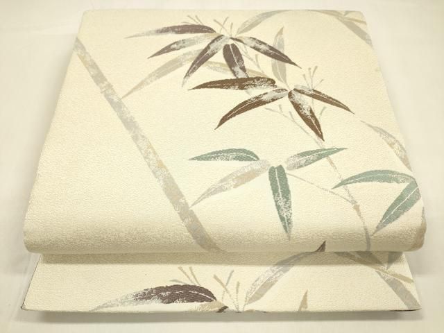 平和屋着物●両面　全通柄袋帯　雪持ち笹竹文　更紗花唐草文　正絹　逸品　DAAZ4297cm 平和屋着物○両面 全通柄袋帯 雪持ち笹竹文 更紗花唐草