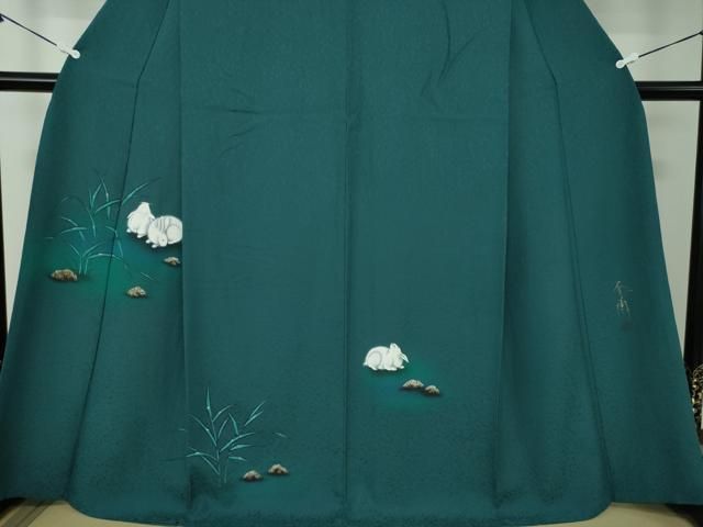 平和屋着物●訪問着　作家物　手描き　兎　金彩　正絹　逸品　DAAZ0626ps 平和屋着物○訪問着 作家物 手描き 兎 金彩 正絹 逸品 DAAZ0626ps