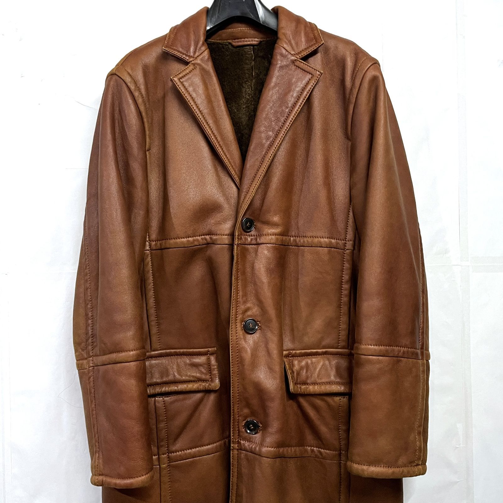 HUGO BOSS｜ヒューゴボス ムートン レザー コート - メルカリ