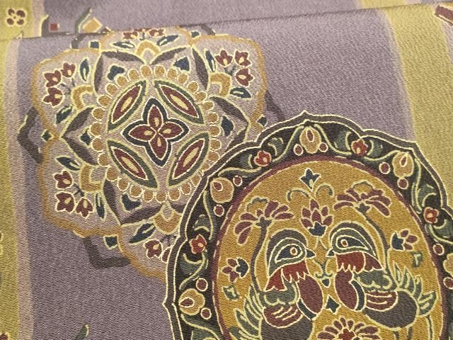 平和屋着物○全通柄名古屋帯 向かい鳥正倉院花文