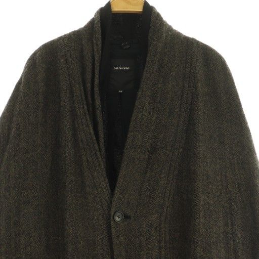 パドカレ pas de calais ロングコート ウール ヘリンボーン ライナー付