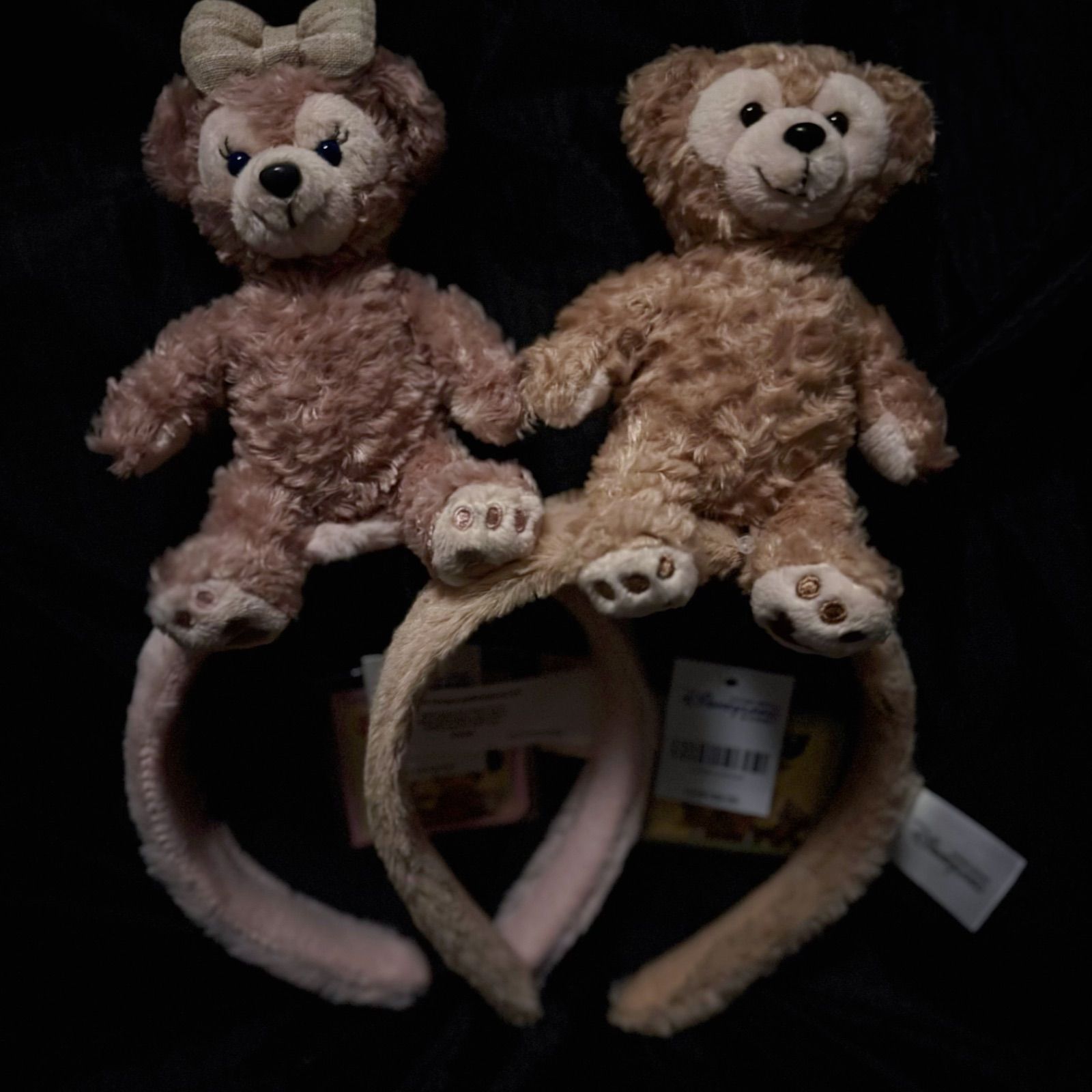 香港ディズニー限定 ダッフィー＆シェリーメイ ぬいぐるみカチューシャ