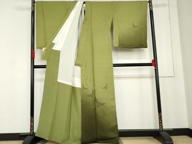 平和屋着物●染色作家　斉藤三才　訪問着　三才鳥　暈し染め　正絹　逸品　未使用　AABG7854cs 平和屋着物○染色作家 斉藤三才 訪問着 三才鳥 暈し染め 正絹 逸品