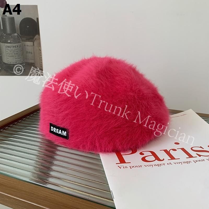 新品未使用ウサギの毛を逆さにして前進帽をかぶる女性秋冬日系百合毛絨